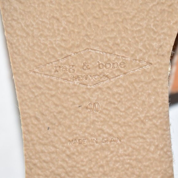 $450 RAG & BONE Edie Leather And Suede Espadrille Wedge Sandals Brown 40 (TC18)